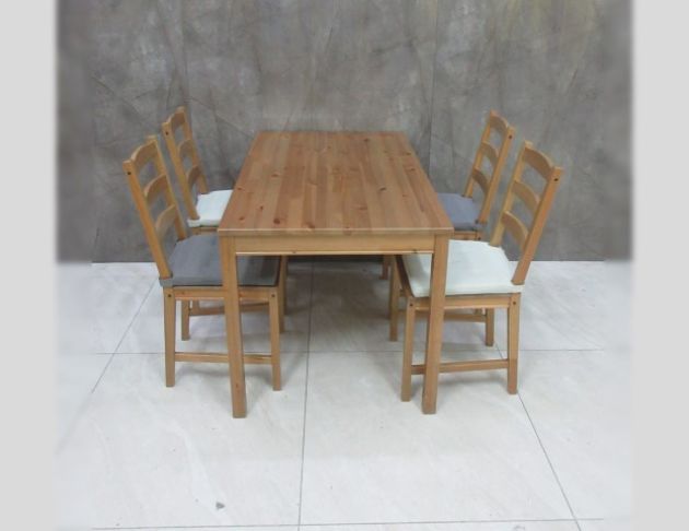 -二手餐桌 原木色118公分餐房餐桌 餐桌椅 一桌四椅 休閒桌椅