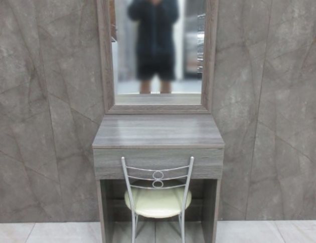 二手化妝台 灰橡色61公分一抽化妝桌 梳妝台 梳妝桌椅 鏡台組