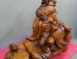 二手古董藝品 檜木92公分彌勒佛雕像 木雕藝術品 開運擺件