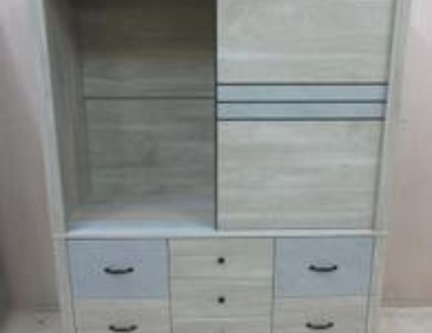 庫存新品出清 灰橡木色151公分北歐風兩門六抽衣櫃 5尺衣櫃 2