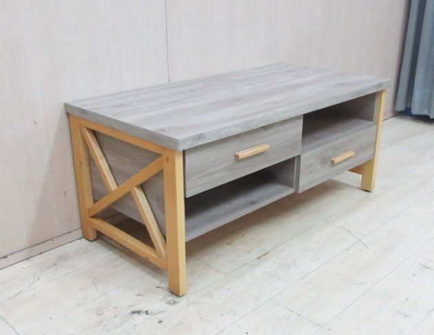 二手茶几 淺咖色120公分北歐風兩抽沙發桌 客廳桌 矮桌 桌子 4