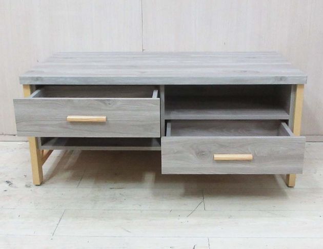 二手茶几 淺咖色120公分北歐風兩抽沙發桌 客廳桌 矮桌 桌子 2