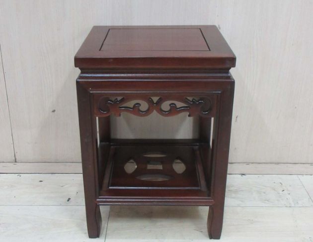 庫存新品出清 胡桃色30公分仿古花架 置物架 矮桌 方桌 桌子