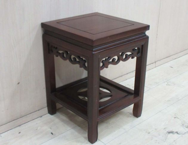 庫存新品出清 胡桃色30公分仿古花架 置物架 矮桌 方桌 桌子 2