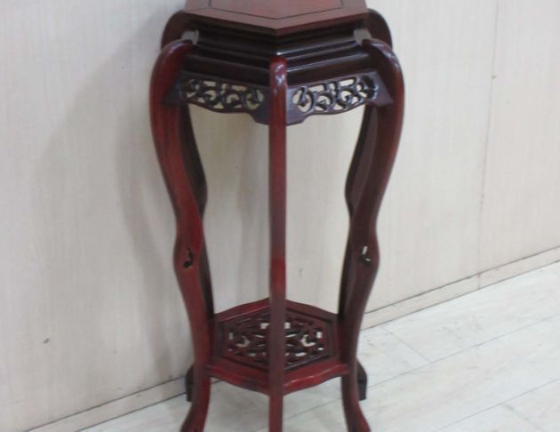 二手花架 花梨木50公分六角型花檯 仿古家具 花盆架 花台 4