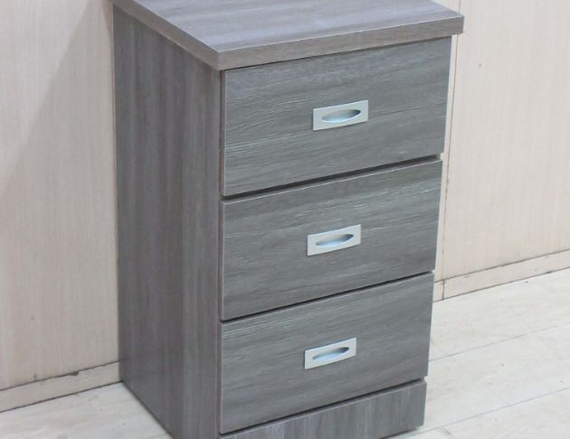 全新新品出清 灰橡色41公分三抽床邊櫃 床頭櫃 邊櫃 抽屜櫃 4