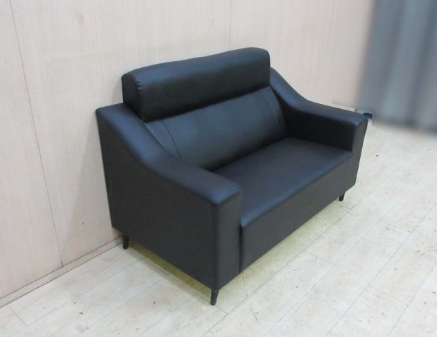 庫存新品出清 黑色135公分雙人皮沙發 辦公沙發 客廳沙發椅 2