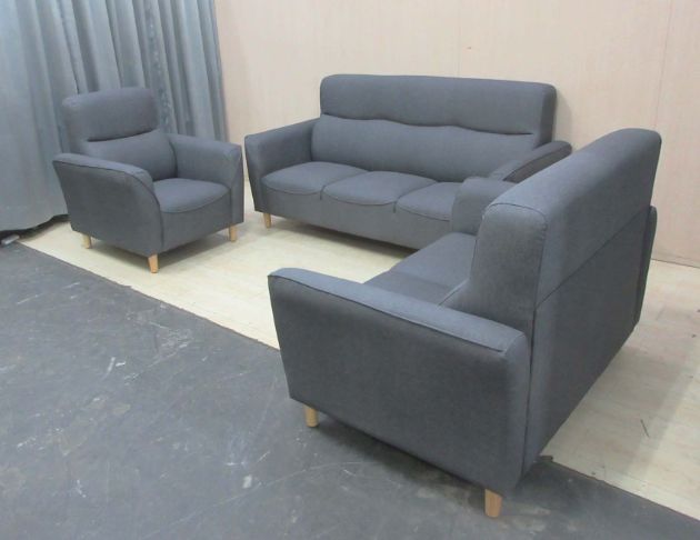 庫存新品出清 鐵灰色1+2+3貓抓皮沙發 多人沙發 客廳沙發椅 5