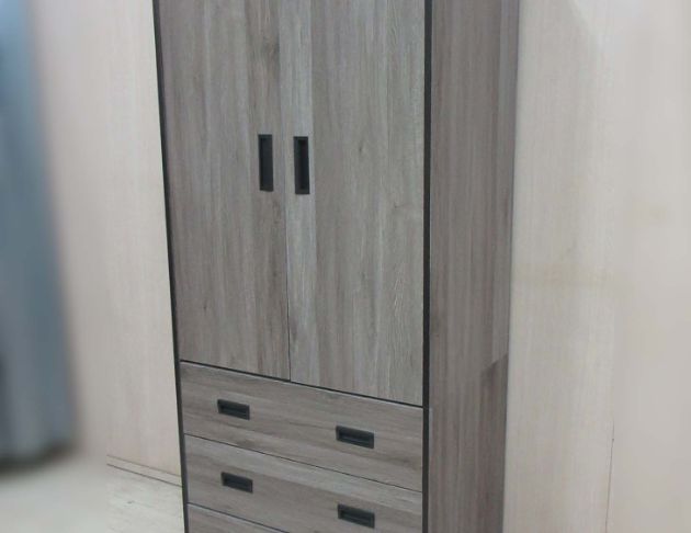 庫存新品出清 灰橡色82公分兩門三抽衣櫃 衣物收納 單人衣櫃 5