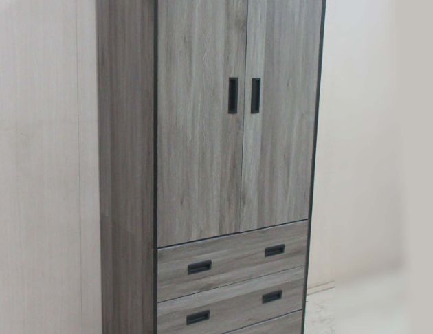 庫存新品出清 灰橡色82公分兩門三抽衣櫃 衣物收納 單人衣櫃 4