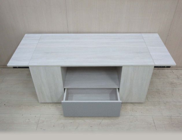 庫存新品出清 白梧桐灰124公分一抽摺疊茶几 客廳桌 沙發桌 2