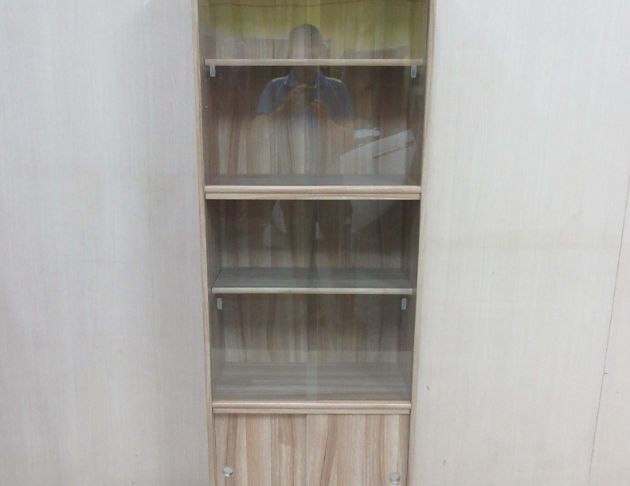 庫存新品出清 胡桃木紋60公分六門書櫃 玻璃書櫃 展示櫃 櫥櫃