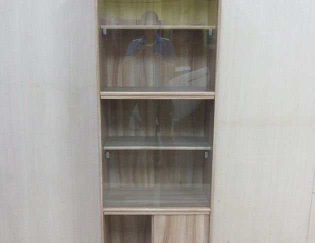 庫存新品出清 胡桃木紋60公分六門書櫃 玻璃書櫃 展示櫃 櫥櫃 2