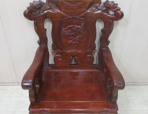 二手沙發 櫻桃木1+1+3+大茶几實木沙發椅組 客廳接待沙發椅 2