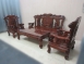 二手沙發 櫻桃木1+1+3+大茶几實木沙發椅組 客廳接待沙發椅
