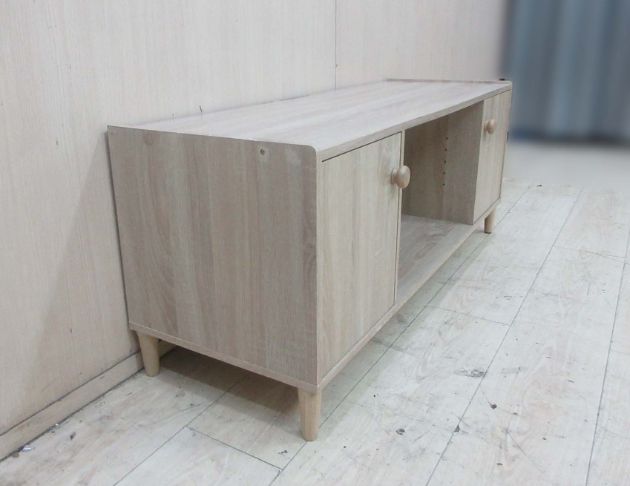 二手電視櫃 梧桐色119公分兩門TV櫃 客廳置物長櫃 視聽櫃  4