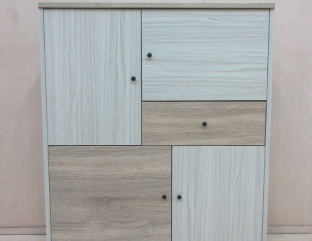 庫存新品出清 拼接色90公分北歐風四門一抽收納櫃 置物櫃