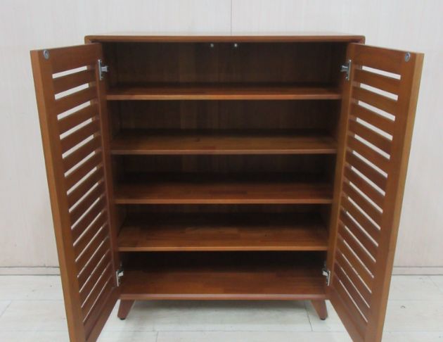 二手鞋櫥 瑪荷尼85公分全實木兩門鞋櫃 置物櫃 收納櫃 百葉窗 3