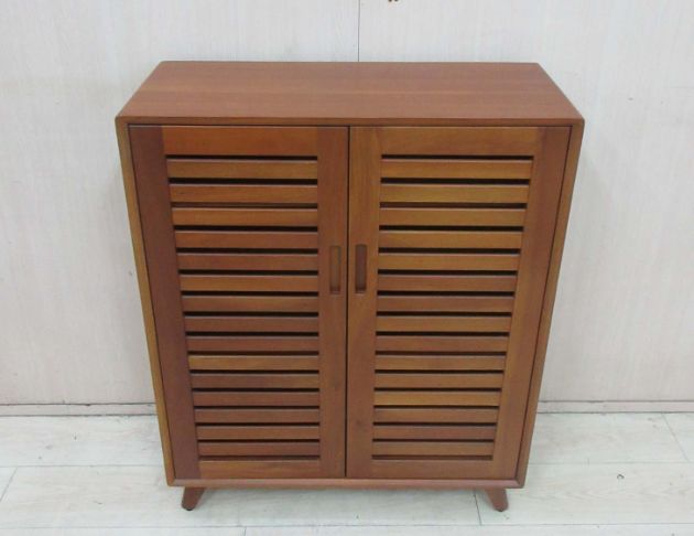 二手鞋櫥 瑪荷尼85公分全實木兩門鞋櫃 置物櫃 收納櫃 百葉窗 2