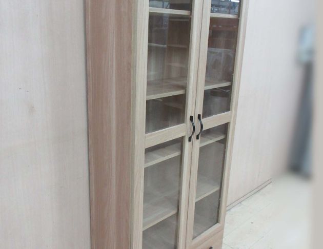 二手書櫥 淺橡色81公分兩門兩抽書櫃 展示櫃 收納櫃 置物櫃 4