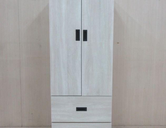 庫存新品出清 白橡木色60公分兩門兩抽衣櫃 衣物收納 單人衣櫃