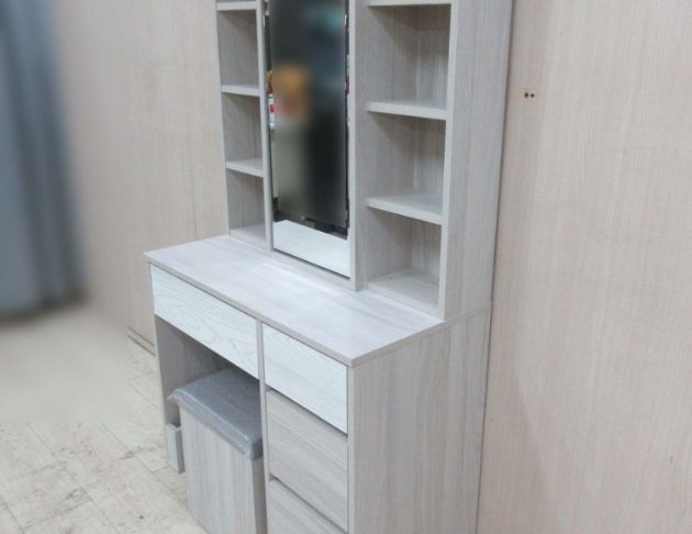 庫存新品出清 白橡木色81公分一門四抽化妝桌組 梳妝桌椅 鏡台 5