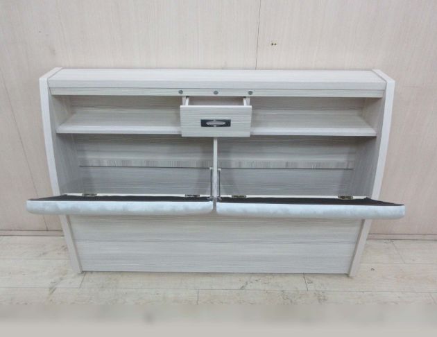 二手床頭箱 雪松色152公分兩門收納床頭櫃 5尺雙人軟墊床頭 2