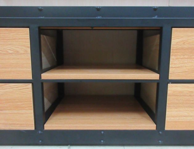 二手書櫥 橡木色121公分美式復古工業風四抽書架 落地書櫃  4