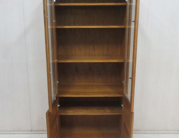 二手書櫥 橡木色77公分四門兩抽書櫃 置物櫃 收納櫃 展示櫃 2