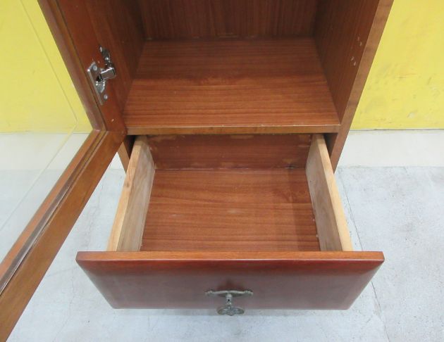 二手書櫥 樟木色41公分一門一抽書櫃 置物櫃 邊櫃 展示櫃 3