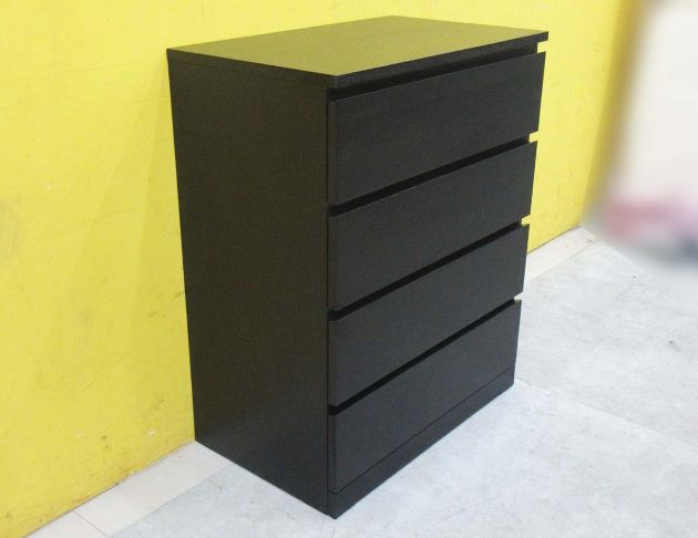 二手斗櫃 黑色81公分四抽置物櫃 收納櫃 抽屜櫃 四斗櫃 4