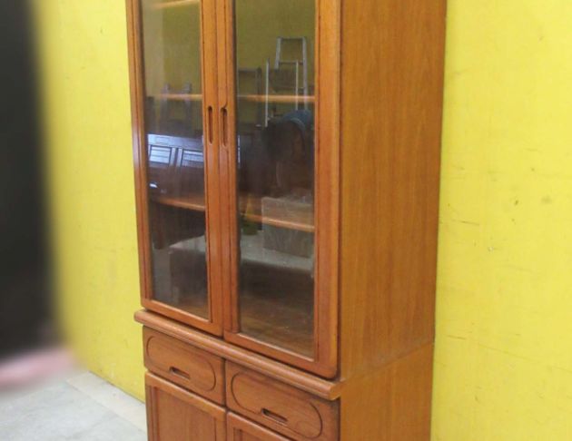 二手書櫥 松木色81公分四門兩抽書櫃 置物櫃 收納櫃 展示櫃 5