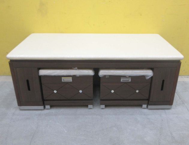 二手茶几 胡桃色130公分六門兩抽仿石沙發桌 沙發腳椅 客廳桌