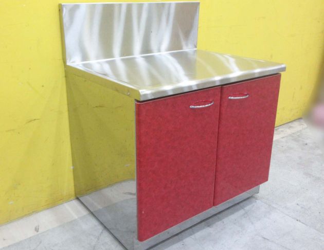 二手流理臺 朱紅色72公分兩門爐台 灶台 瓦斯爐平台 工作台 3