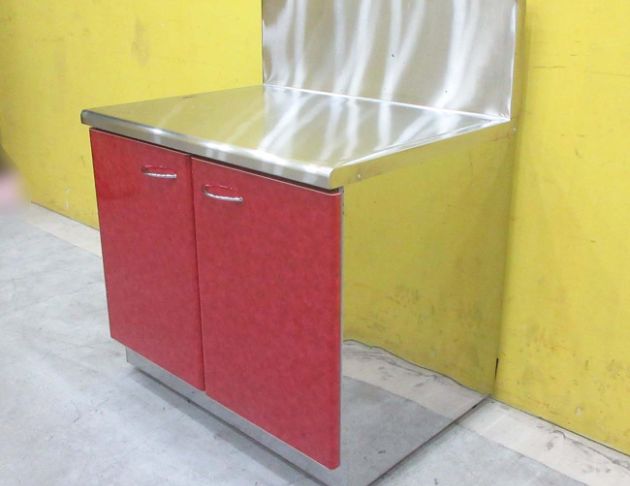 二手流理臺 朱紅色72公分兩門爐台 灶台 瓦斯爐平台 工作台 4