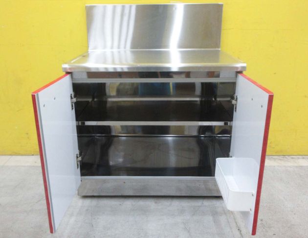 二手流理臺 朱紅色72公分兩門爐台 灶台 瓦斯爐平台 工作台 2