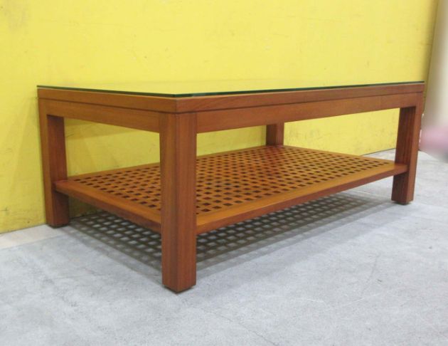 二手茶几 柚木色120公分實木沙發桌 玻璃茶几 客廳矮桌 桌子 3