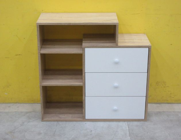 二手置物櫃 梧桐白80公分半開放式收納櫃 書櫃 邊櫃 展示架