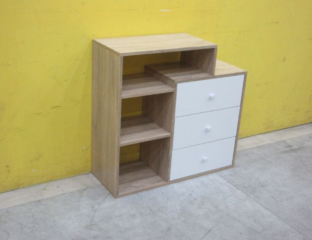 二手置物櫃 梧桐白80公分半開放式收納櫃 書櫃 邊櫃 展示架 3