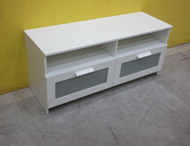 二手電視櫃 白色120公分兩抽TV櫃 客廳收納櫃 視聽櫃 長櫃 3