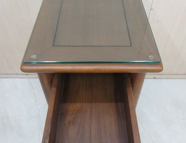 二手公婆椅 柚木64公分官帽椅 邊几 一桌兩椅 仿古桌椅三件組 3