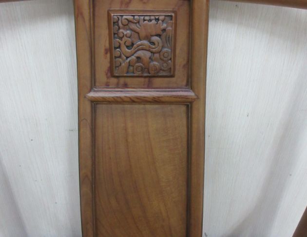 二手公婆椅 柚木64公分官帽椅 邊几 一桌兩椅 仿古桌椅三件組 5