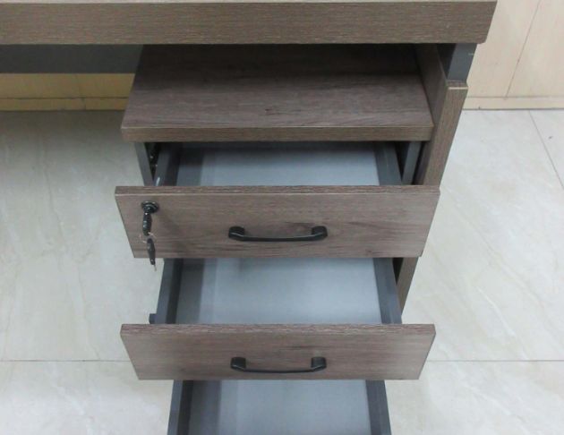 二手辦公桌 灰橡色160公分L型書桌 主管桌 電腦桌 事務桌 3