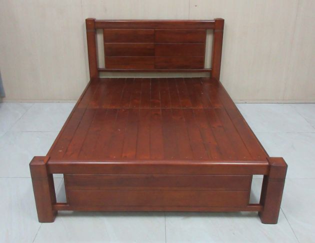 二手床架 胡桃木色152公分實木床組 5尺雙人床架 床台 寢具
