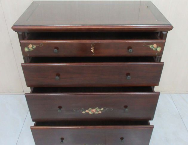 二手斗櫃 胡桃色105公分鄉村風四抽收納櫃 四斗櫃 抽屜櫃 2