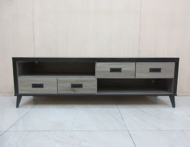 庫存新品出清 灰橡木色150公分四抽電視櫃 TV櫃 客廳長櫃