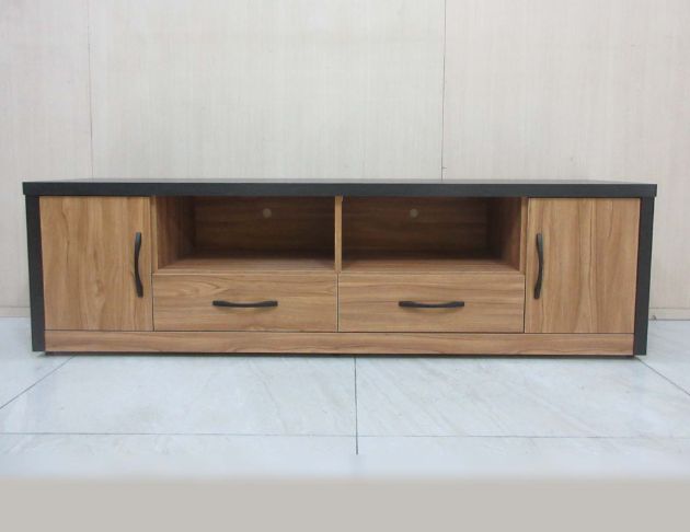 庫存新品出清 梧桐黑173公分兩門兩抽電視櫃 TV櫃 客廳長櫃 