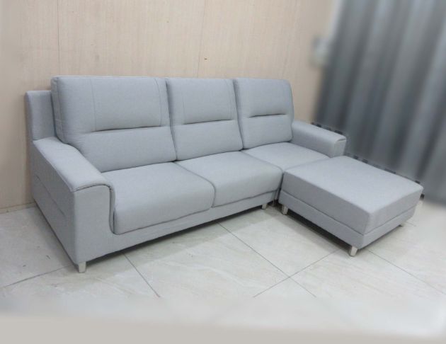 灰色273公分涼感布L型布沙發 三人沙發 客廳沙發 3