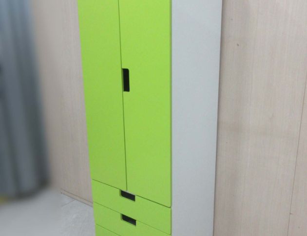 二手衣櫥 綠色61公分兩門四抽衣櫃 單人衣櫃 兒童衣櫃 5
