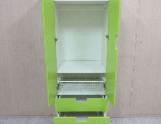 二手衣櫥 綠色61公分兩門四抽衣櫃 單人衣櫃 兒童衣櫃 2